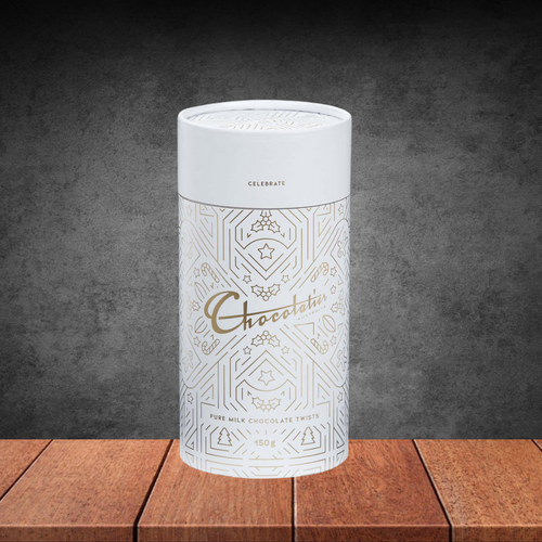 Chocolatier Pure Milk Chocolate Twists Canister 150g Xmas
