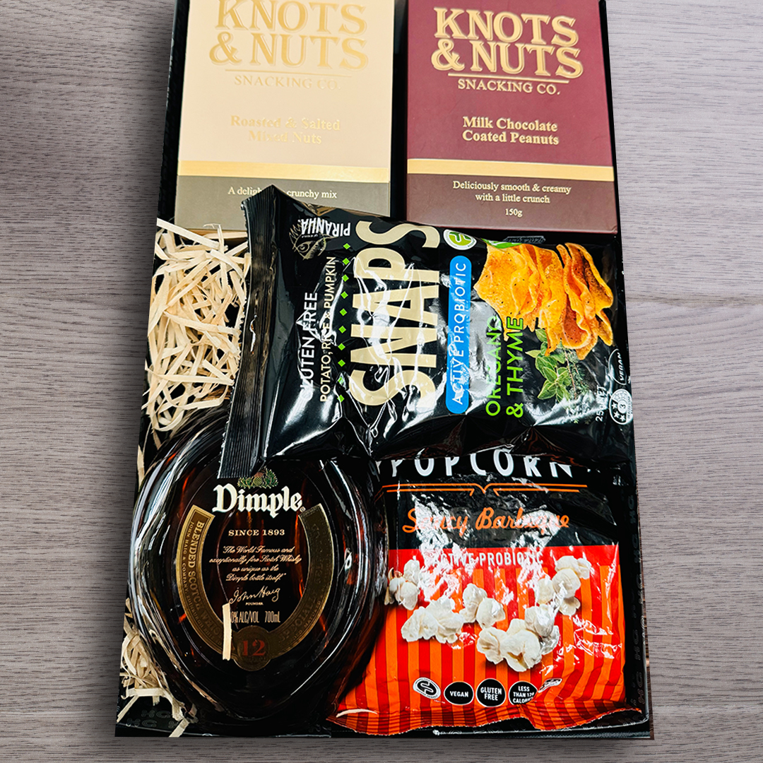 Dimple Scotch Hamper with Snacks