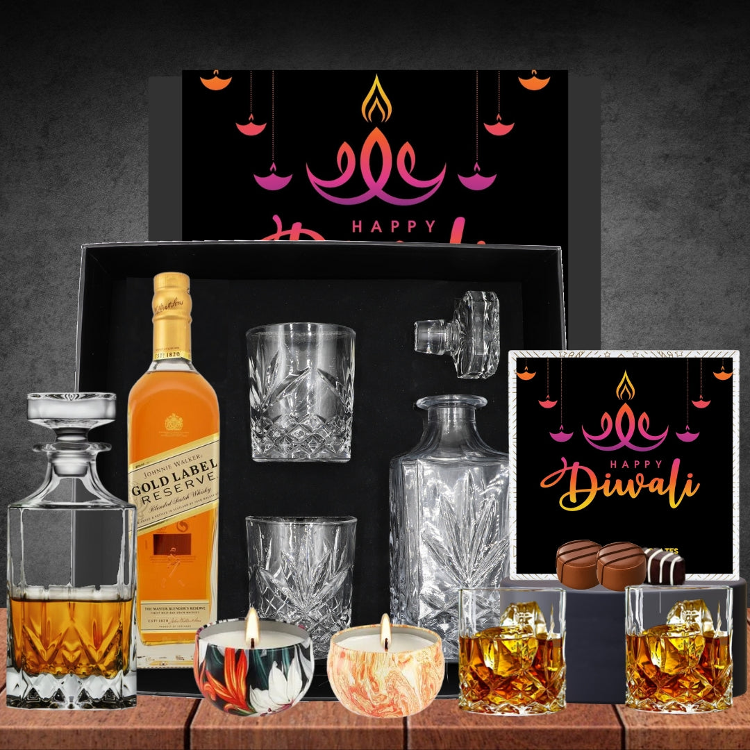 Diwali Whisky Decanter Johnnie Gold Hamper Featured Image
