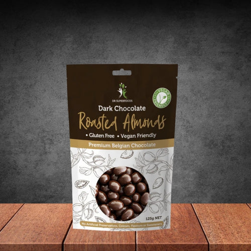 Dr Superfoods Organic Chocolate Coated Roasted Almonds 125g