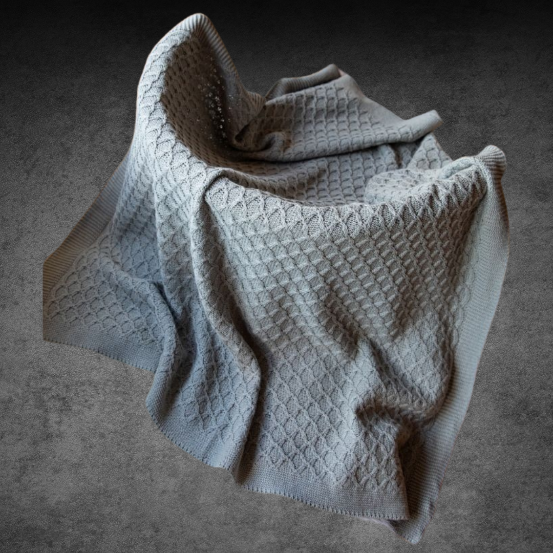 Emotion & Kids Grey Lace Knit Bassinet Blanket