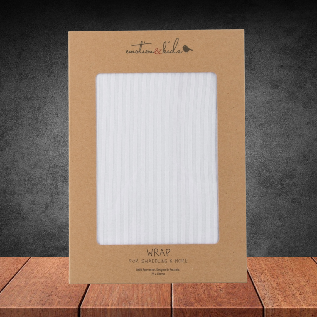 Emotion & Kids White Stripe Cotton Wrap