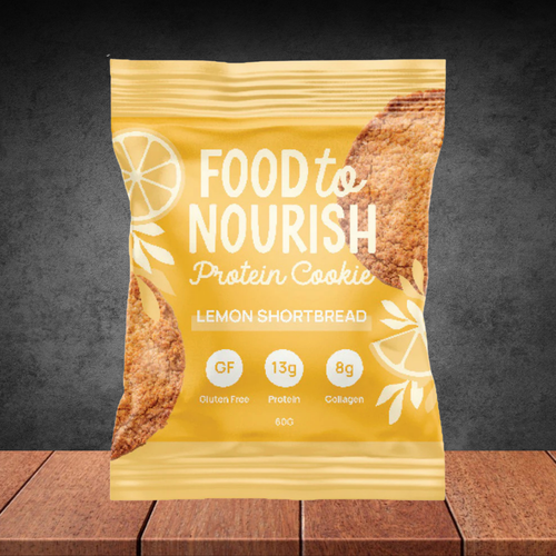 Food to Nourish Lemon Shortbread Protein with Collagen Cookie 60g