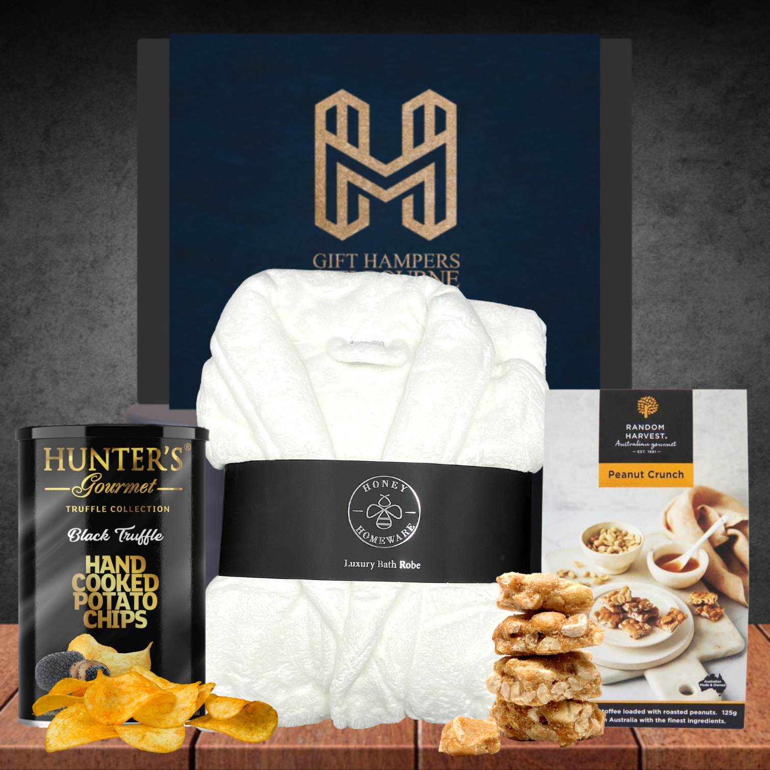 Plush Bathrobe & Snacks Hamper