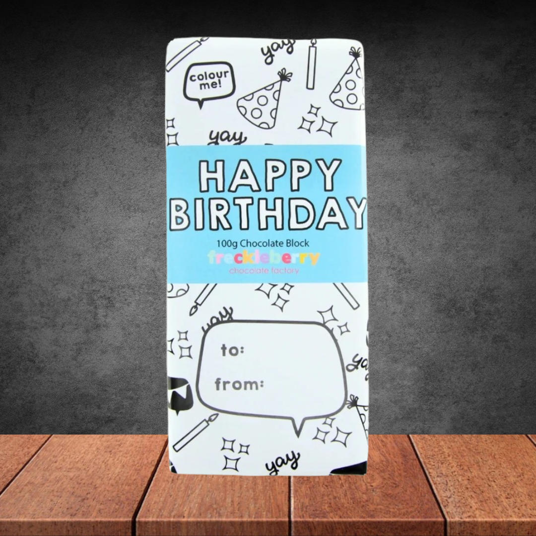 Freckleberry Happy Birthday Chocolate Block 100g