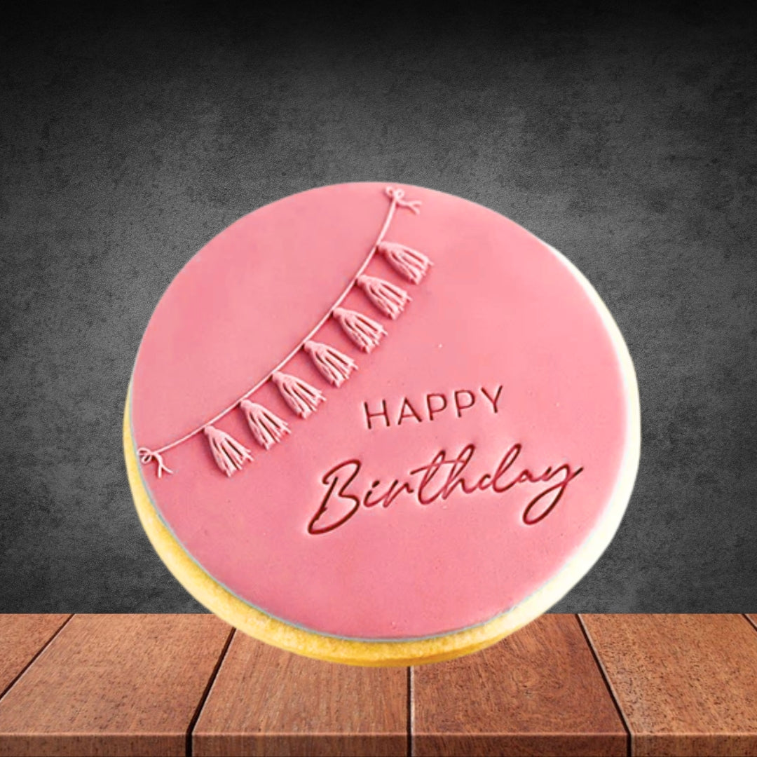 Pink Happy Birthday Handmade Cookie