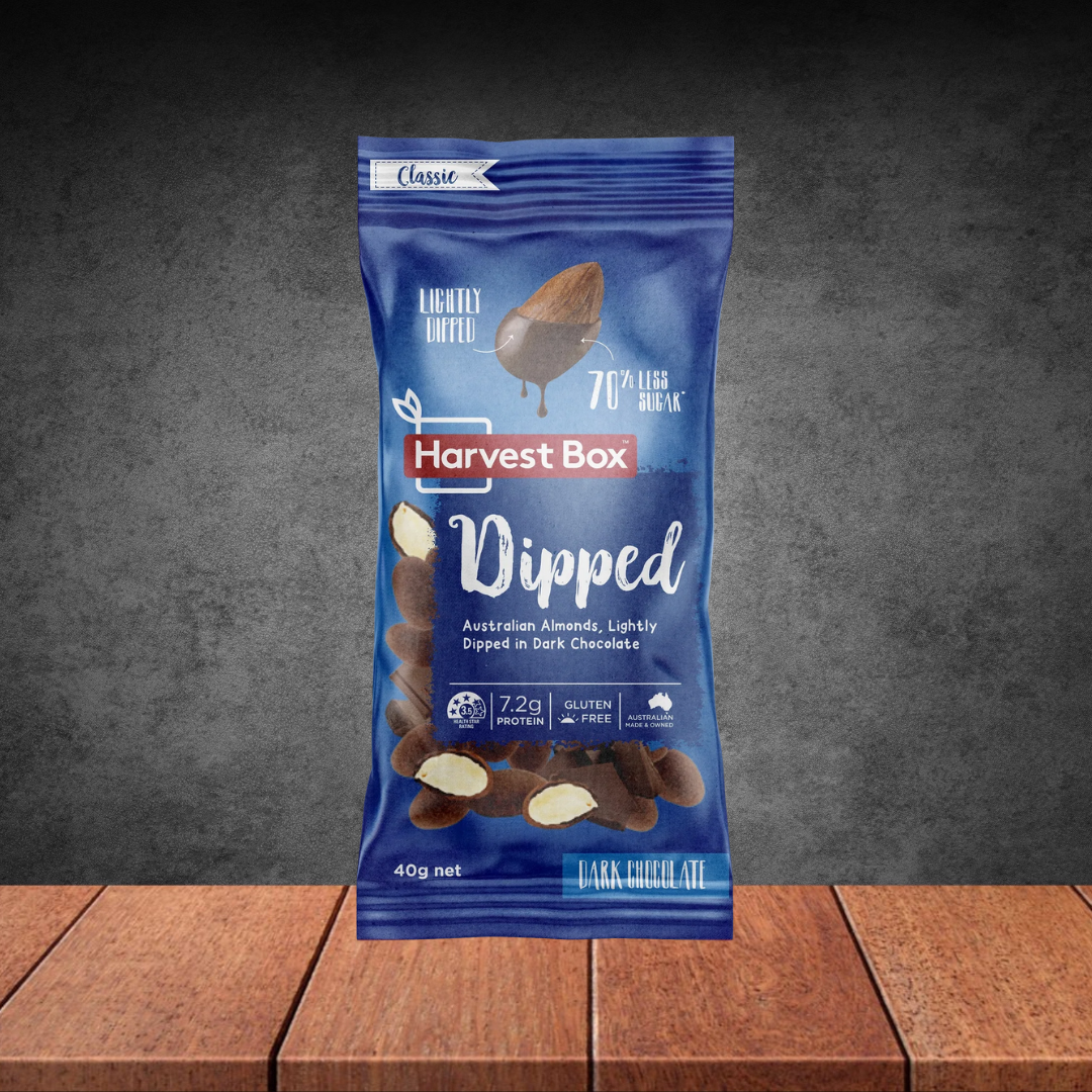 Harvest Box Dipped Classic Dark Choc Almonds 40g