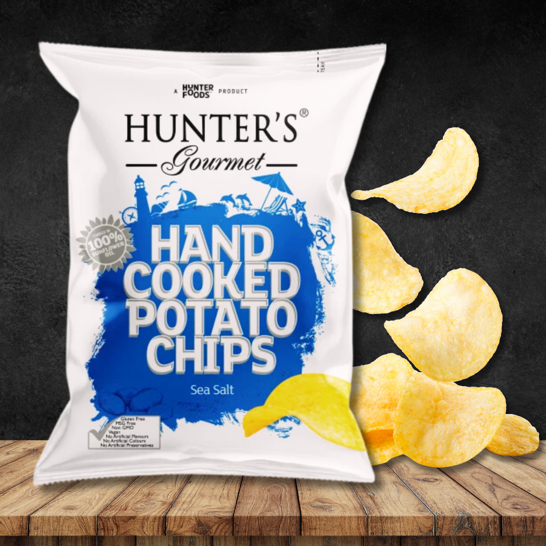 Hunter's Gourmet Hand Cooked Sea Salt Potato Chips 125g