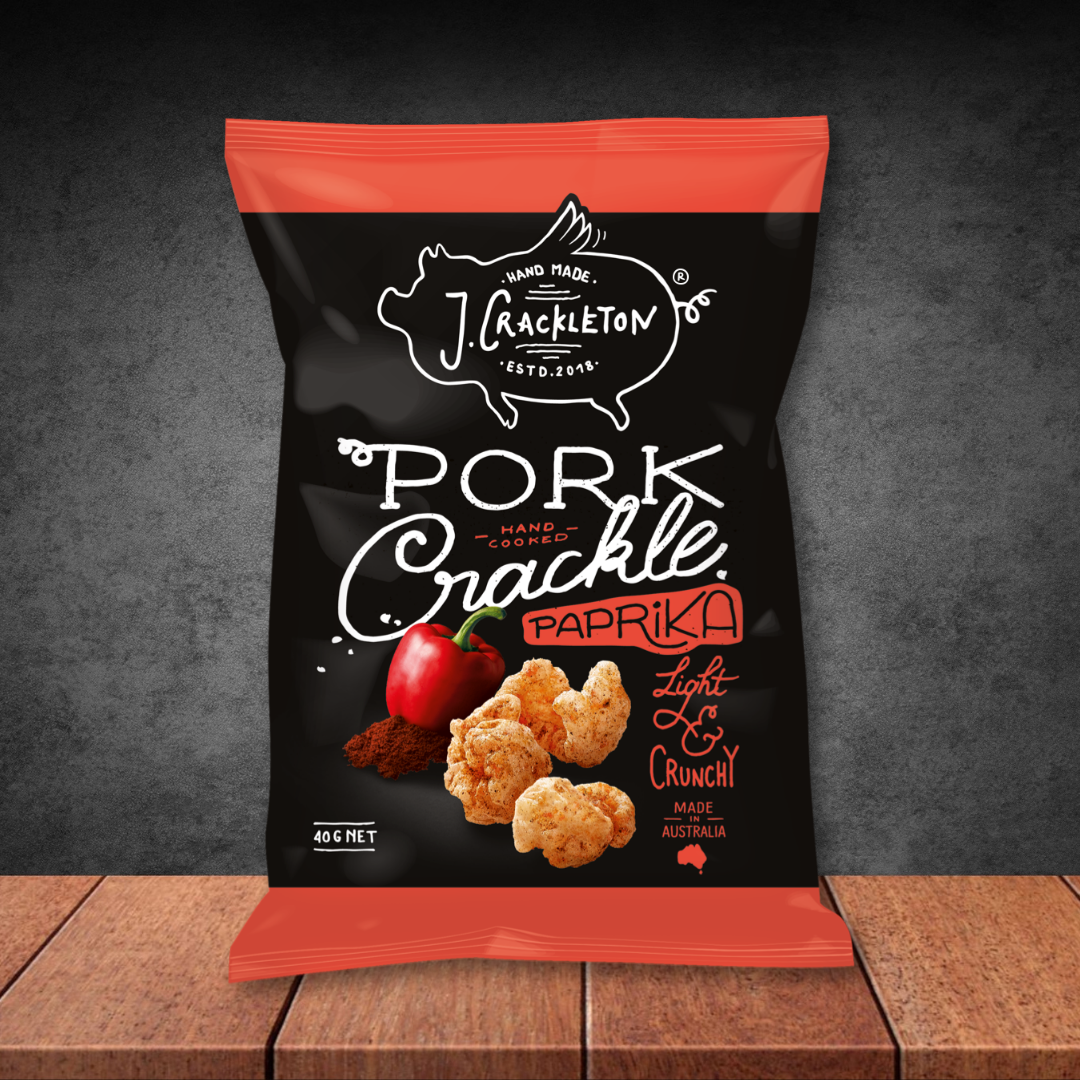 J Crackleton Paprika Pork Crackle 40g