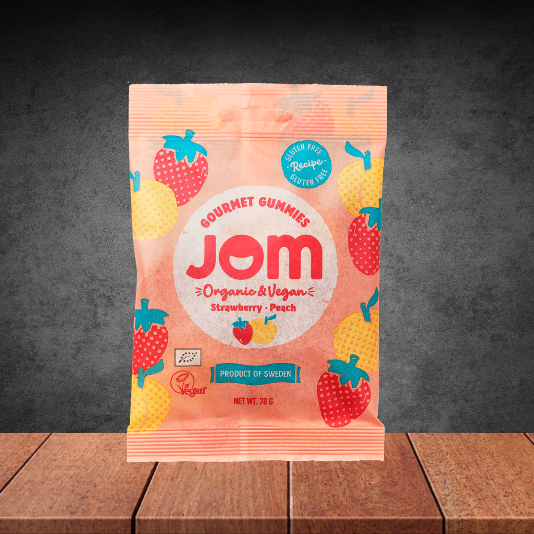 Jom Vegan & Organic Strawberry & Peach Candy 70g
