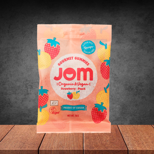 Jom Vegan & Organic Strawberry & Peach Candy 70g