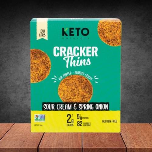 Keto Naturals Sour Cream & Chives Cracker Thins 64g