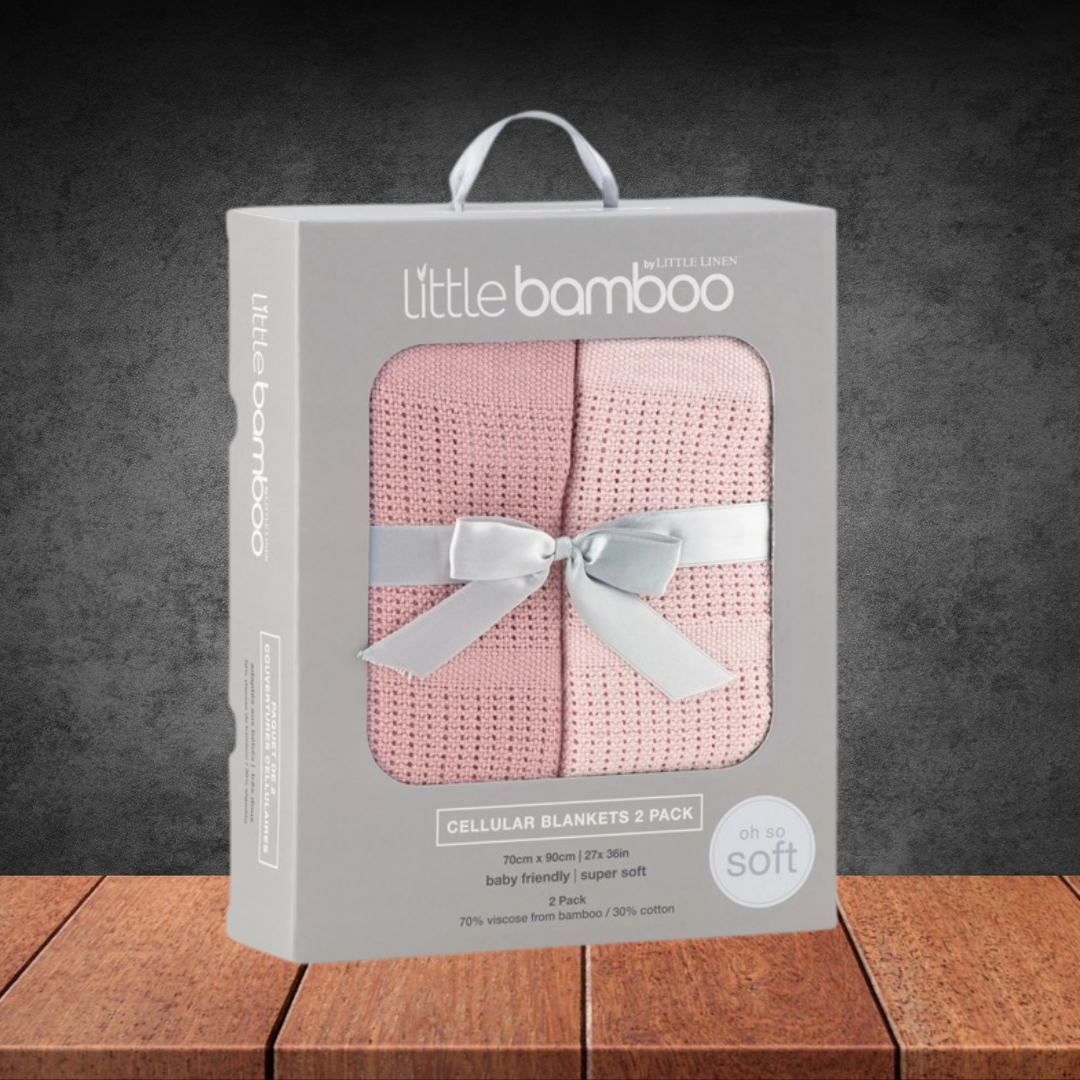 Little Bamboo Cellular Blanket 2pk - Dusty Rose