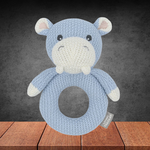 Living Textiles Harry the Hippo Knitted Rattle