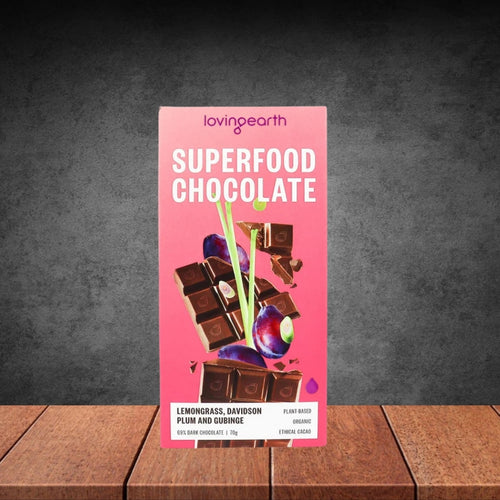 Loving Earth Superfood Chocolate Lemongrass Davidson Plum & Gubinge 70g