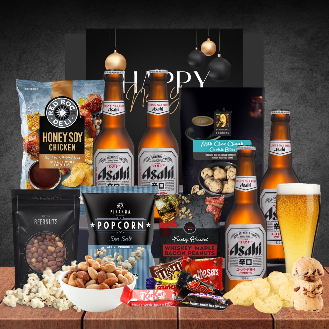 Melbourne Beer New Year Gift Hamper for him with 4 Asahi Super Dry 330ml
