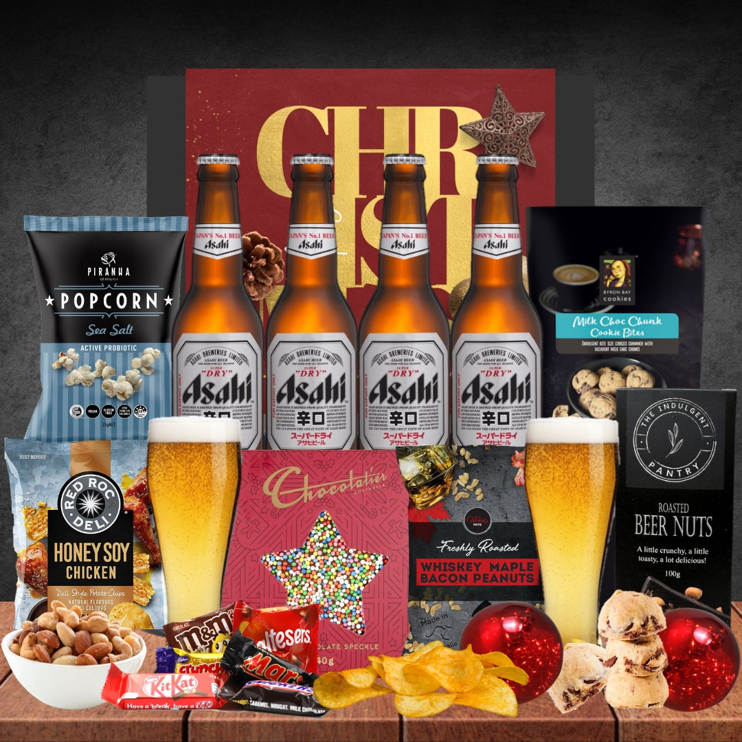 Melbourne Christmas Beer Hamper with 4 Asahi Super Dry 330ml
