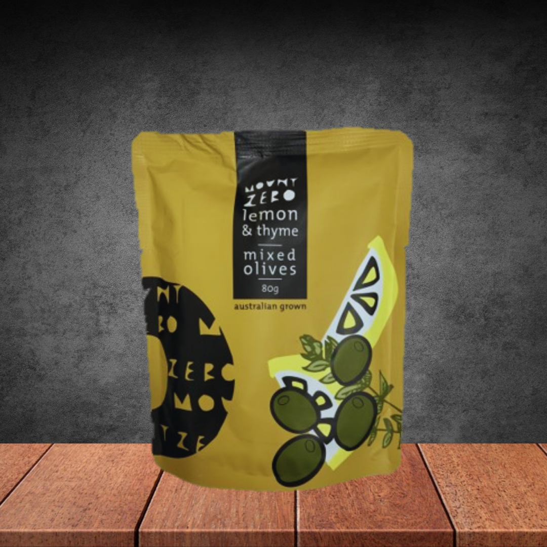 Mount Zero Olives Lemon & Thyme Marinated Mixed Olives 80g