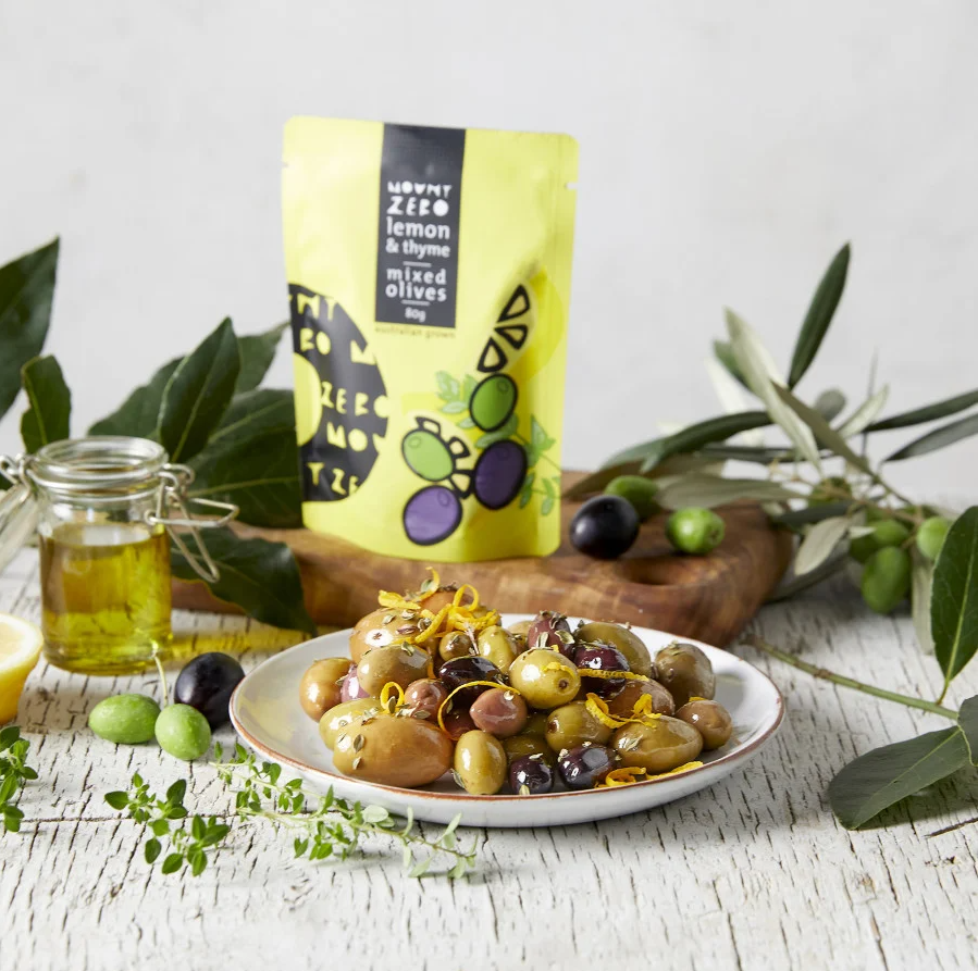 Mount Zero lemon & thyme mixed olives 50g