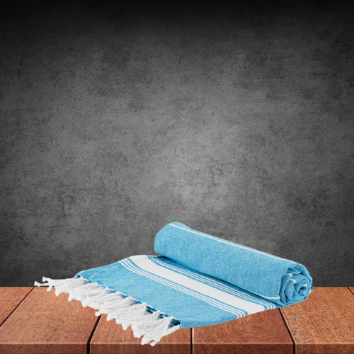 NICOLA SPRINGS Turkish Beach Towel - Light Blue 90 X 170