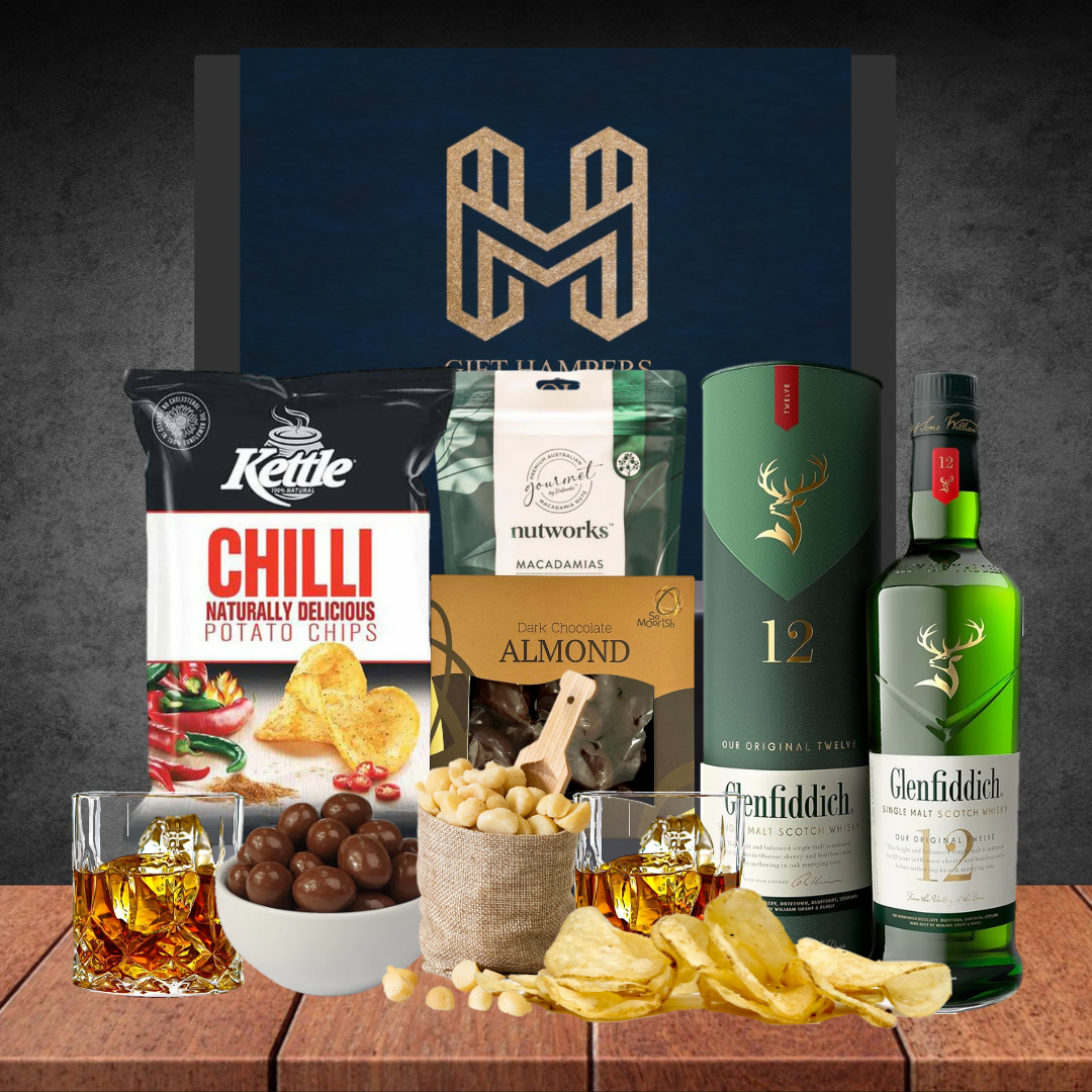 New Year Premium Whisky Choice Hamper with Glenfiddich 12-Year Old Single Malt Scotch Whisky 700ml