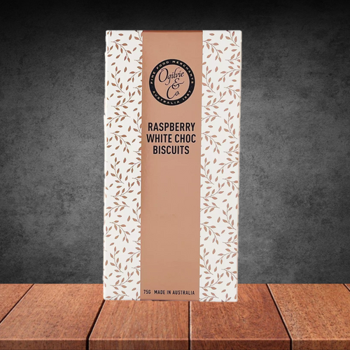 Ogilvie & Co Raspberry & White Choc Biscuits 75g