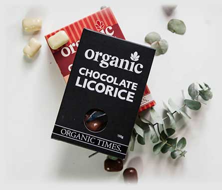 Organic Times Dark Chocolate Liquorice 150g