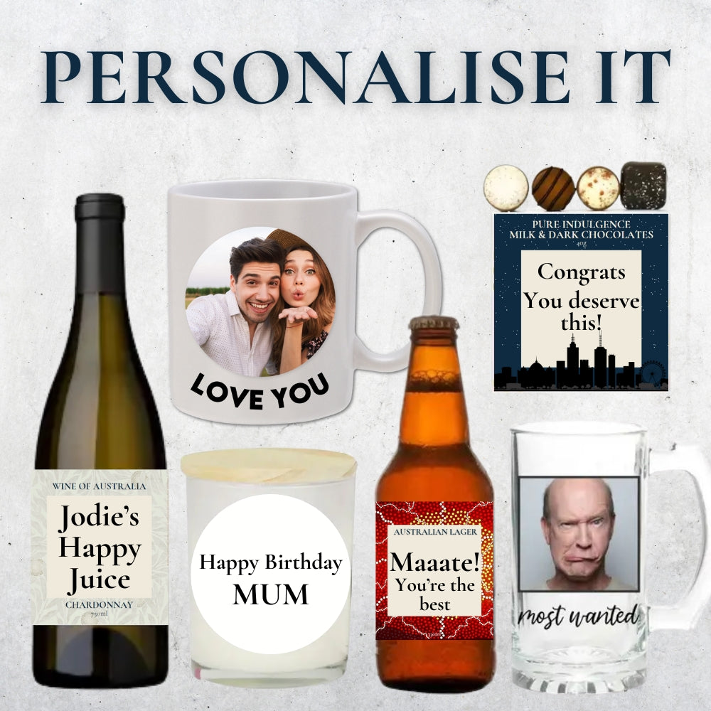 Personalise your Melbourne Christmas Beer Hamper For Him