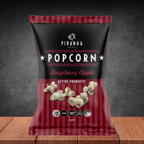 Piranha Raspberry Apple Popcorn 25g
