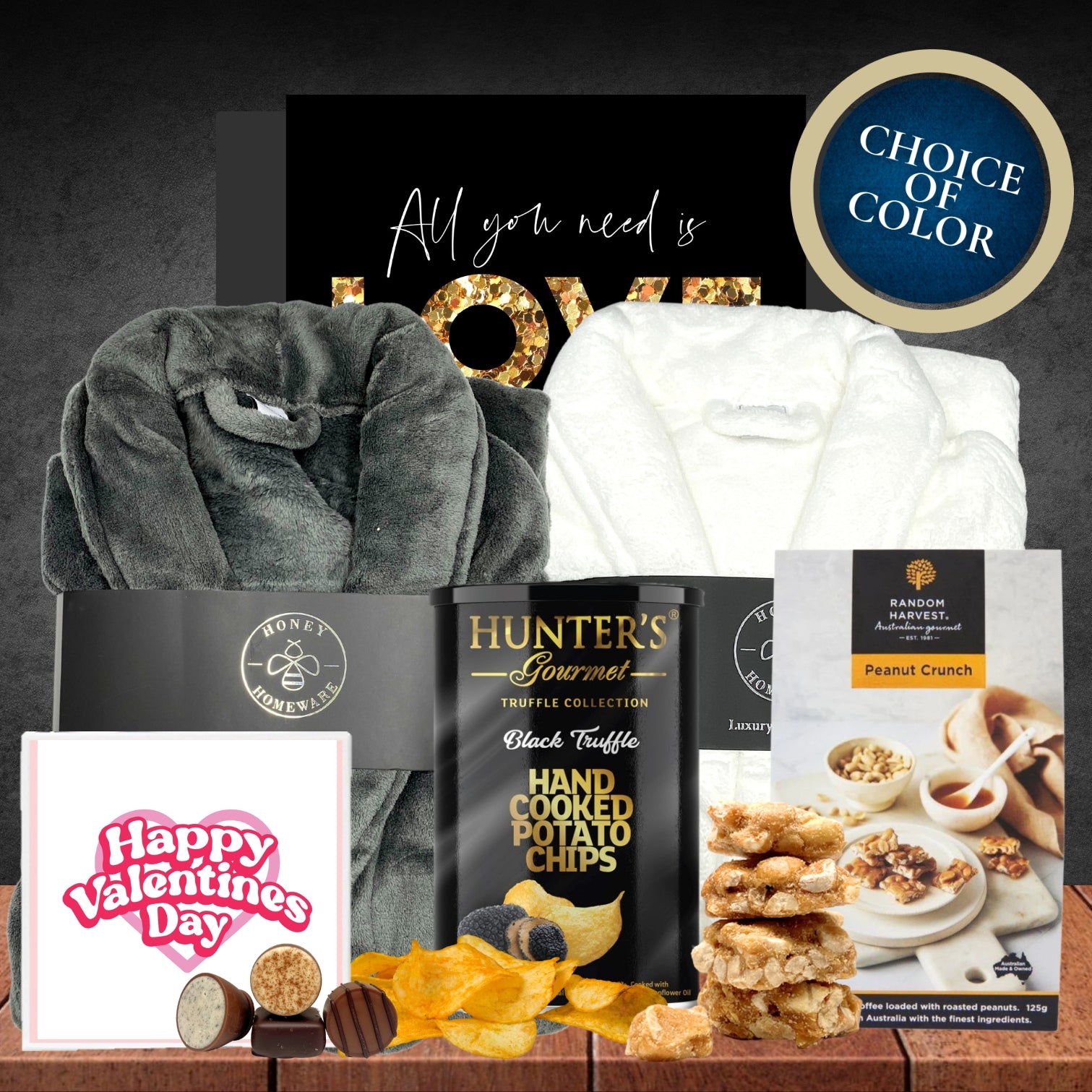 Plush Bathrobe & Snacks Valentines Hamper Featured Image