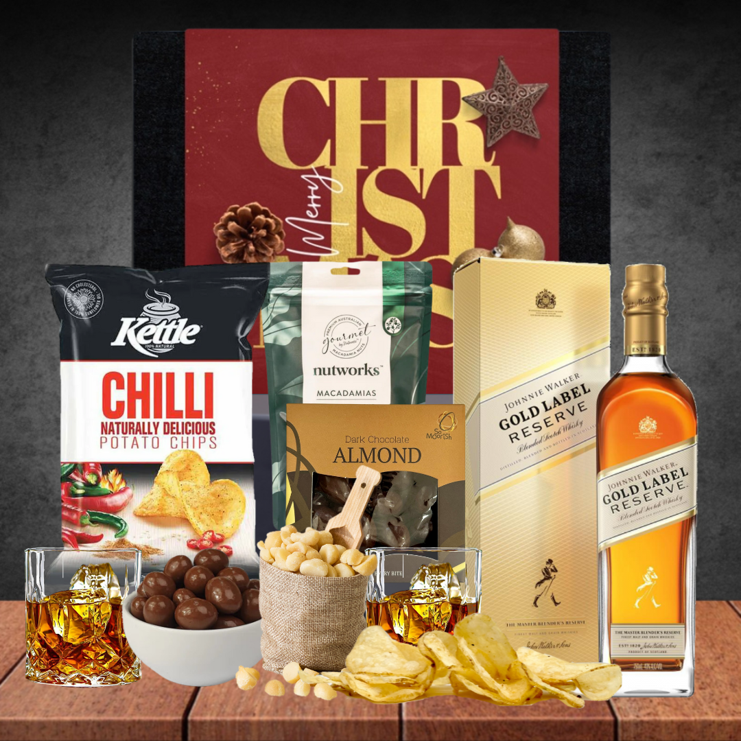 Premium Whiskey Christmas Hamper For Him with Johnnie Walker Gold 700ml