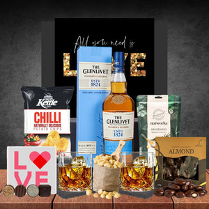 Premium Whisky Choice Valentines Hamper with Glenlivet Founders Reserve Single Malt Scotch Whisky 700ml