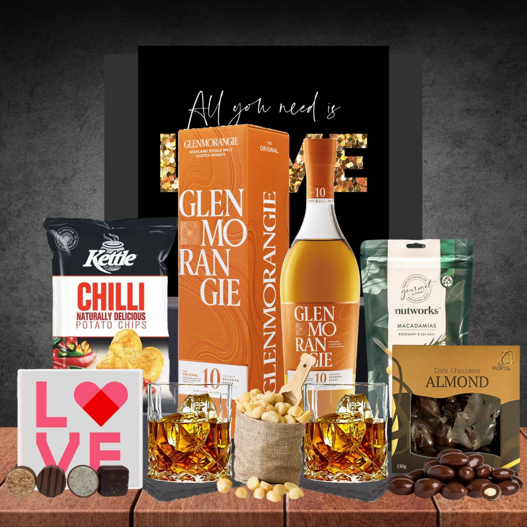 Premium Whisky Choice Valentines Hamper with Glenmorangie Original 10-Year Old Single Malt Scotch Whisky 700ml