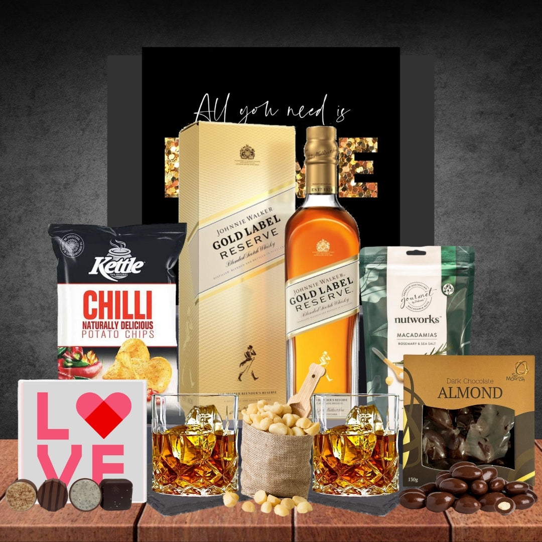 Premium Whisky Choice Valentines Hamper with Johnnie Walker Gold 700ml
