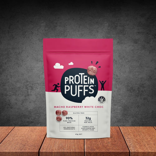 Protein Puffs Macho Raspberry & White Chocolate 43g