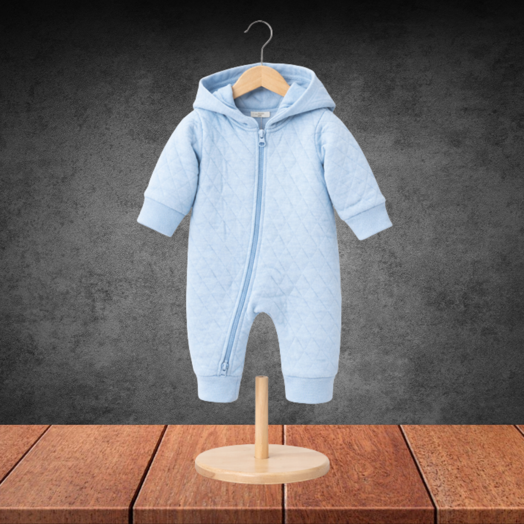 Pure Baby Quilted Growsuit Pale Blue