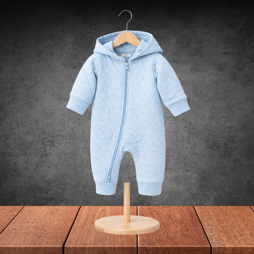 Pure Baby Quilted Growsuit Pale Blue