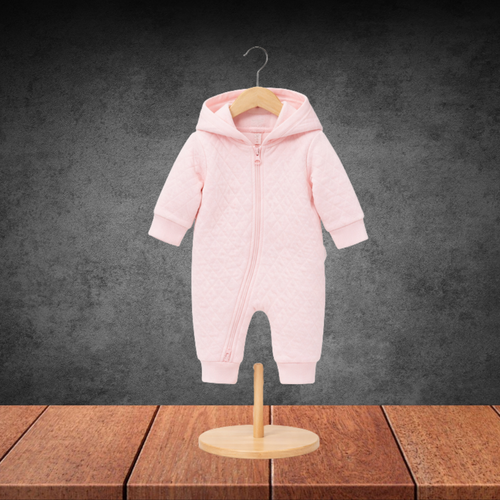 Pure Baby Quilted Growsuit Pale Pink