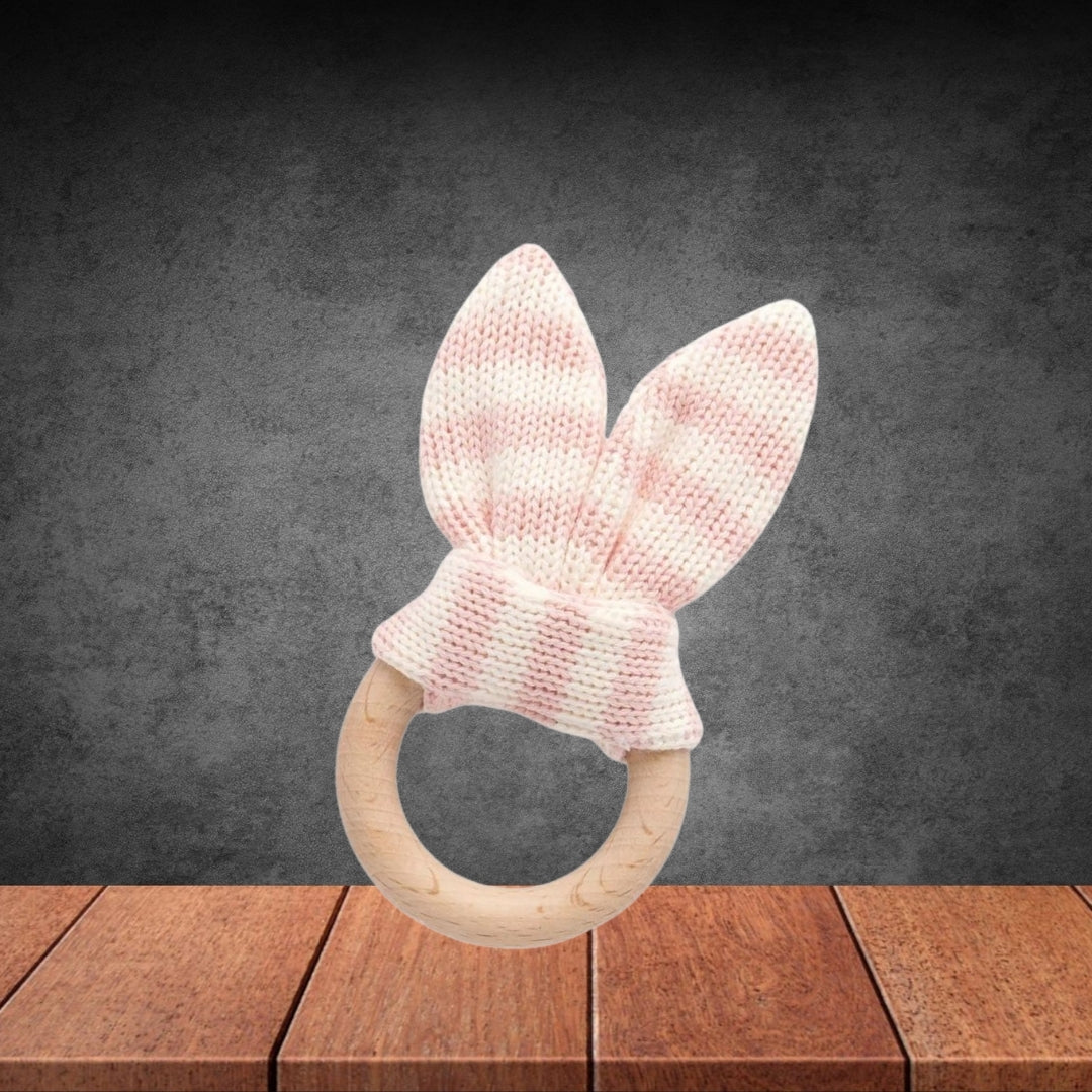 PureBaby Lake Rabbit Ear Teether Wild Rose