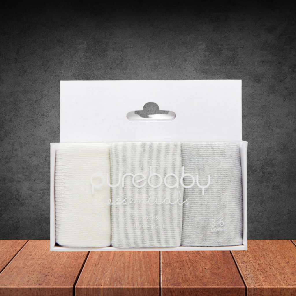 Pure Baby 3 Pair Sock Pack (Grey)