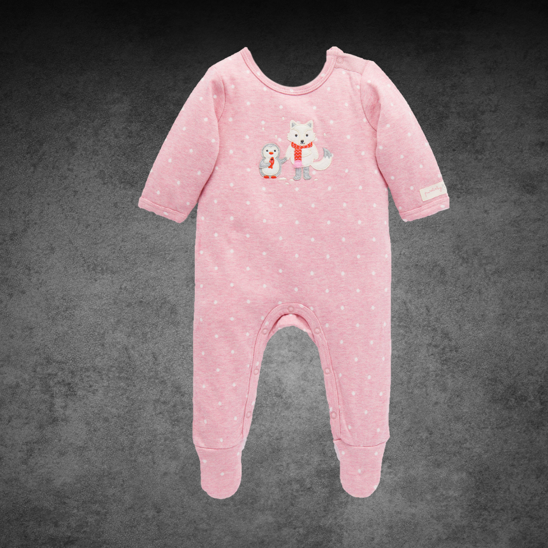 Pure Baby Pink Mini Spot Winter Growsuit