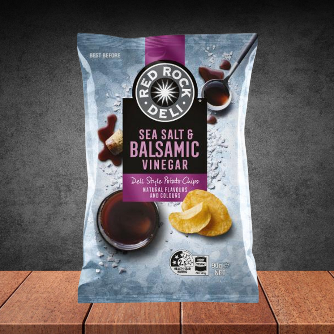 Red Rock Deli Sea Salt & Balsamic Vinegar Chips 90g
