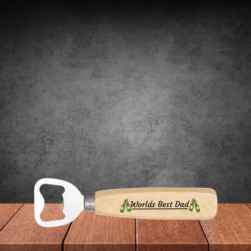 Second Ave World's Best Dad Wooden Beer Bottle Opener