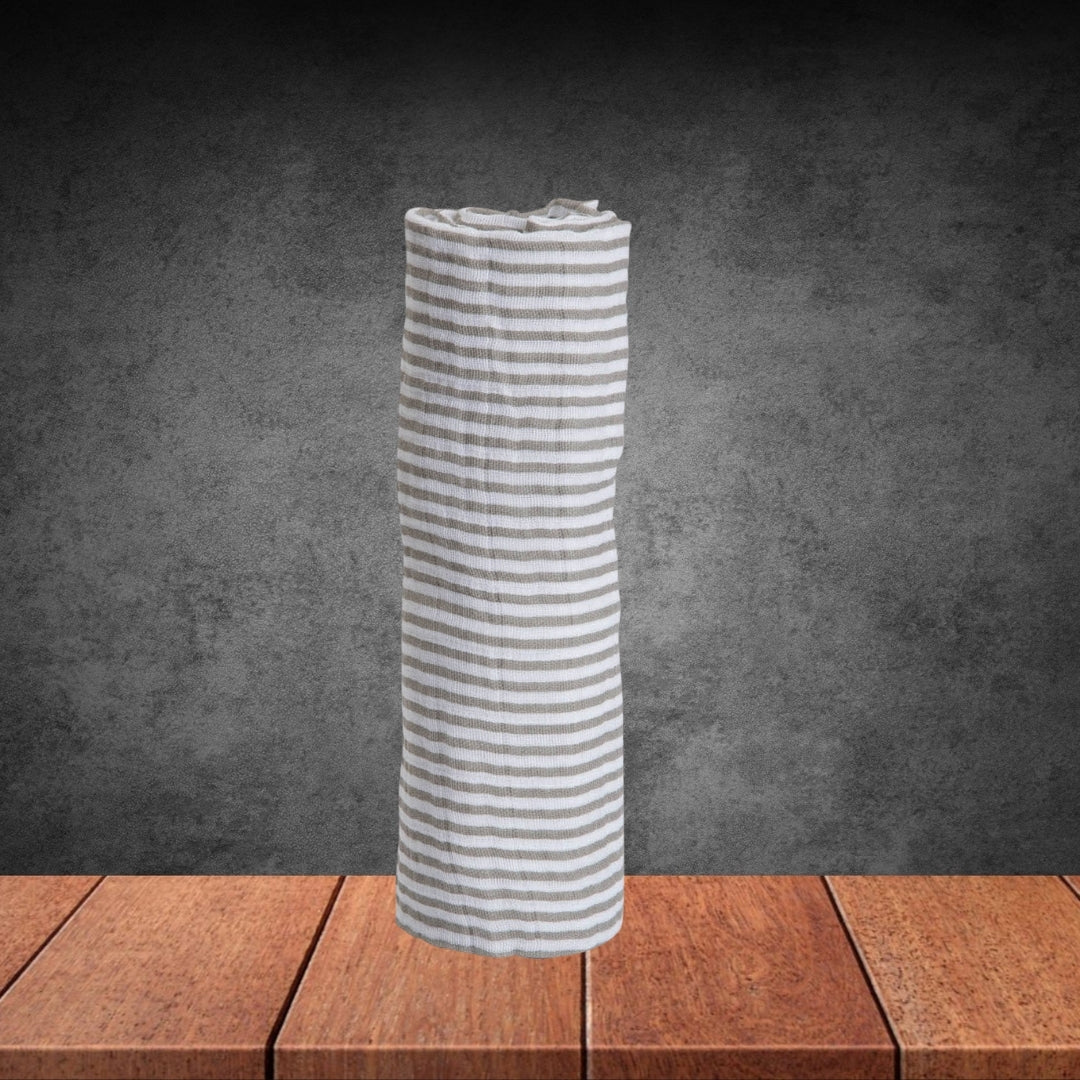 Soft Grey Marl Fine Stripe Wrap