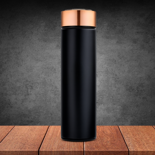 Stainless Steel Cylinder Travel Bottle Black
