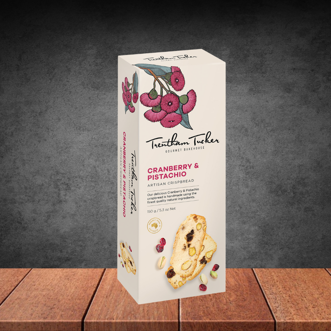 Trentham Tucker Cranberry & Pistachio Crispbread Gift Boxed 150g