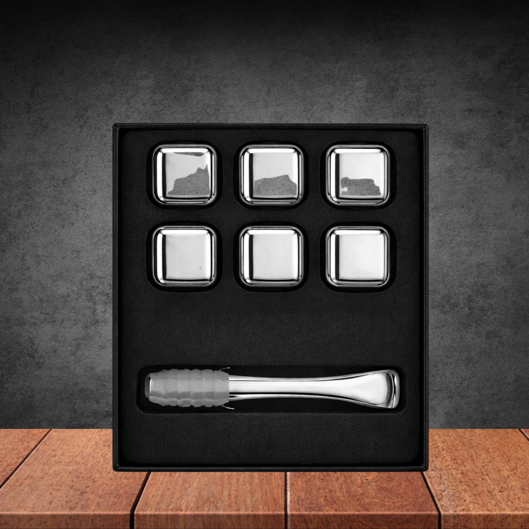 Whisky Stainless Steel Ice Cubes 6 Pcs