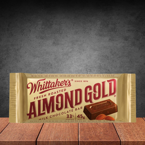 Whittakers Roasted Almond Gold Slab 50g