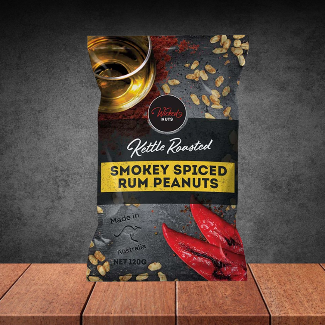 Wicked Nuts Smoky Spiced Rum Infused Peanuts 120g