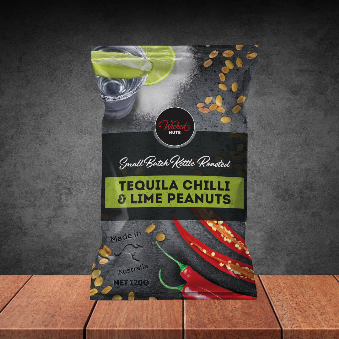 Wicked Nuts Tequila Chili Lime Infused Peanuts 120g